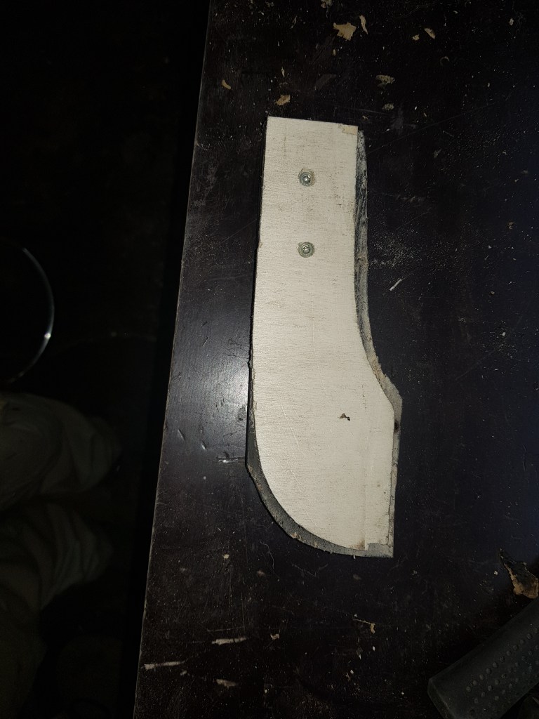 after roughly cutting out a piece of ash from the old sillboard