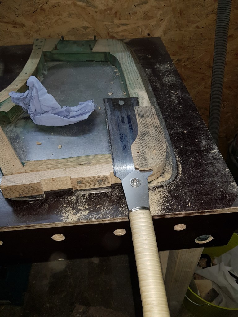 using the saw to get the new part flush