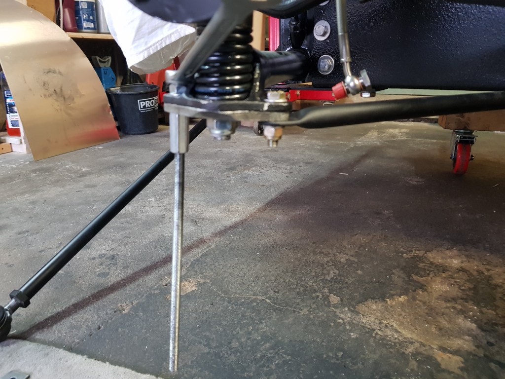 Replace the front bolt with threaded rod