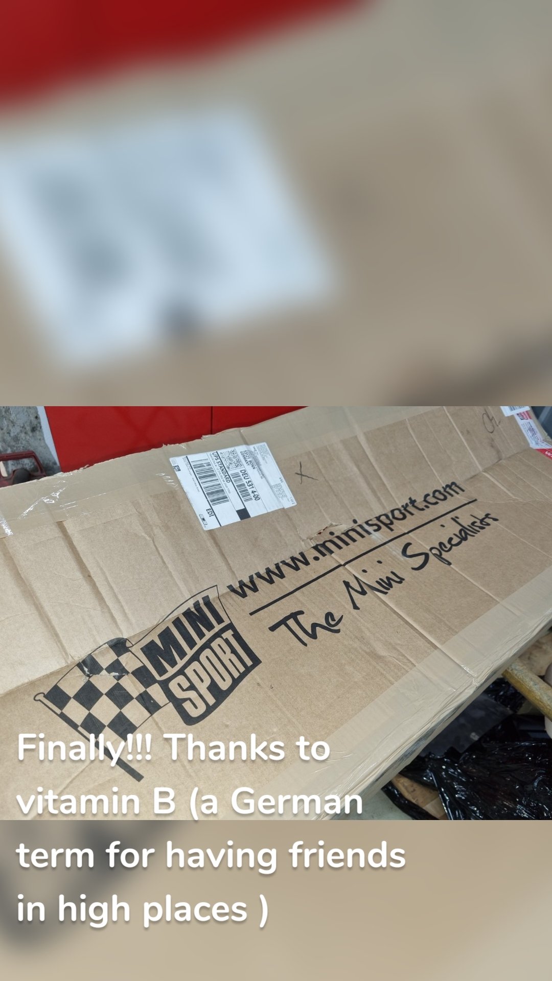 Finally!!! Thanks to vitamin B (a German term for having friends in high places ) 